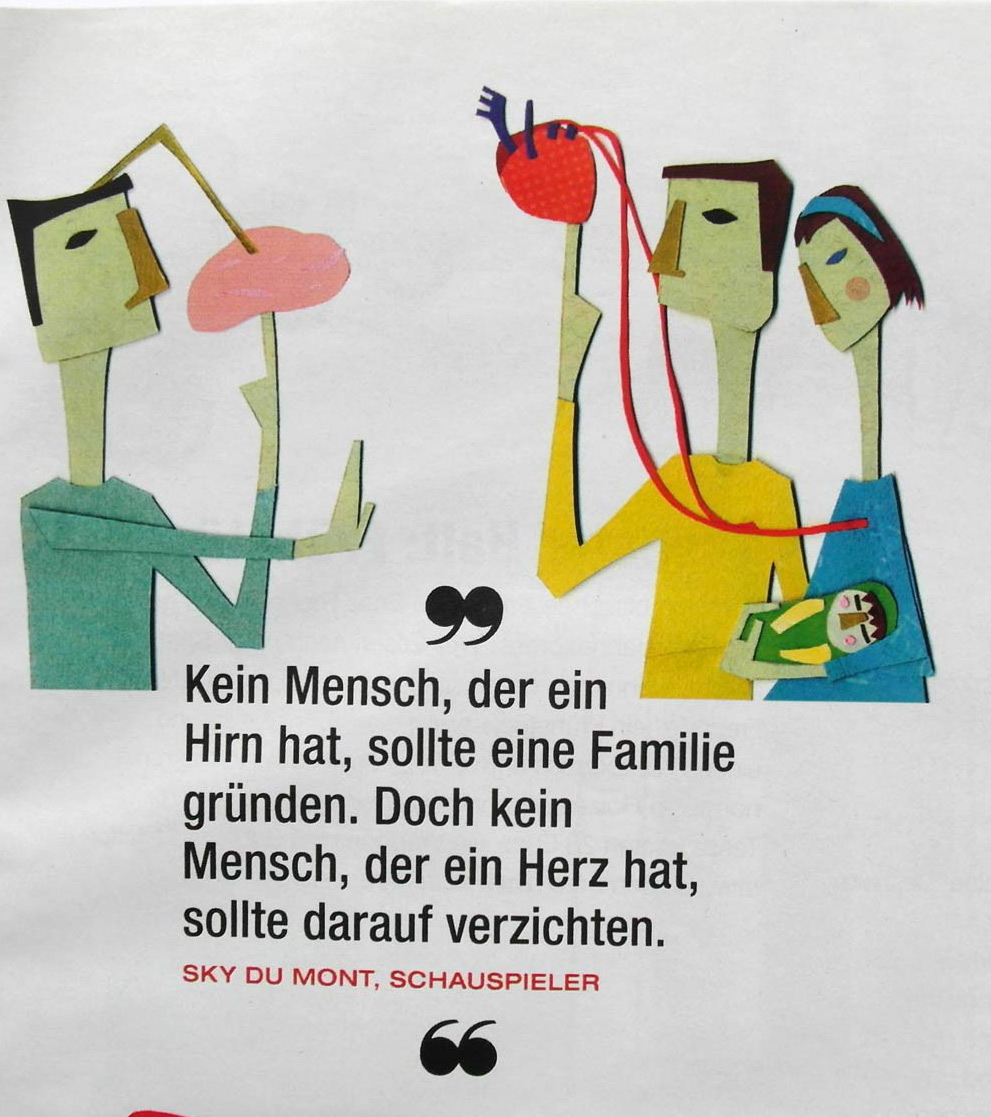 Illustrated quote in magazine.