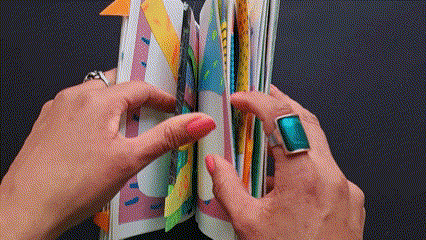 Two examples of pop-up books are showcased in the post titled 'Pop-up Book.' The first, called 'Pop-up Sketch,' utilizes collage remnants to explore page-turning motion. The second is an accordion book with organic shapes that evoke a unique sense of depth.