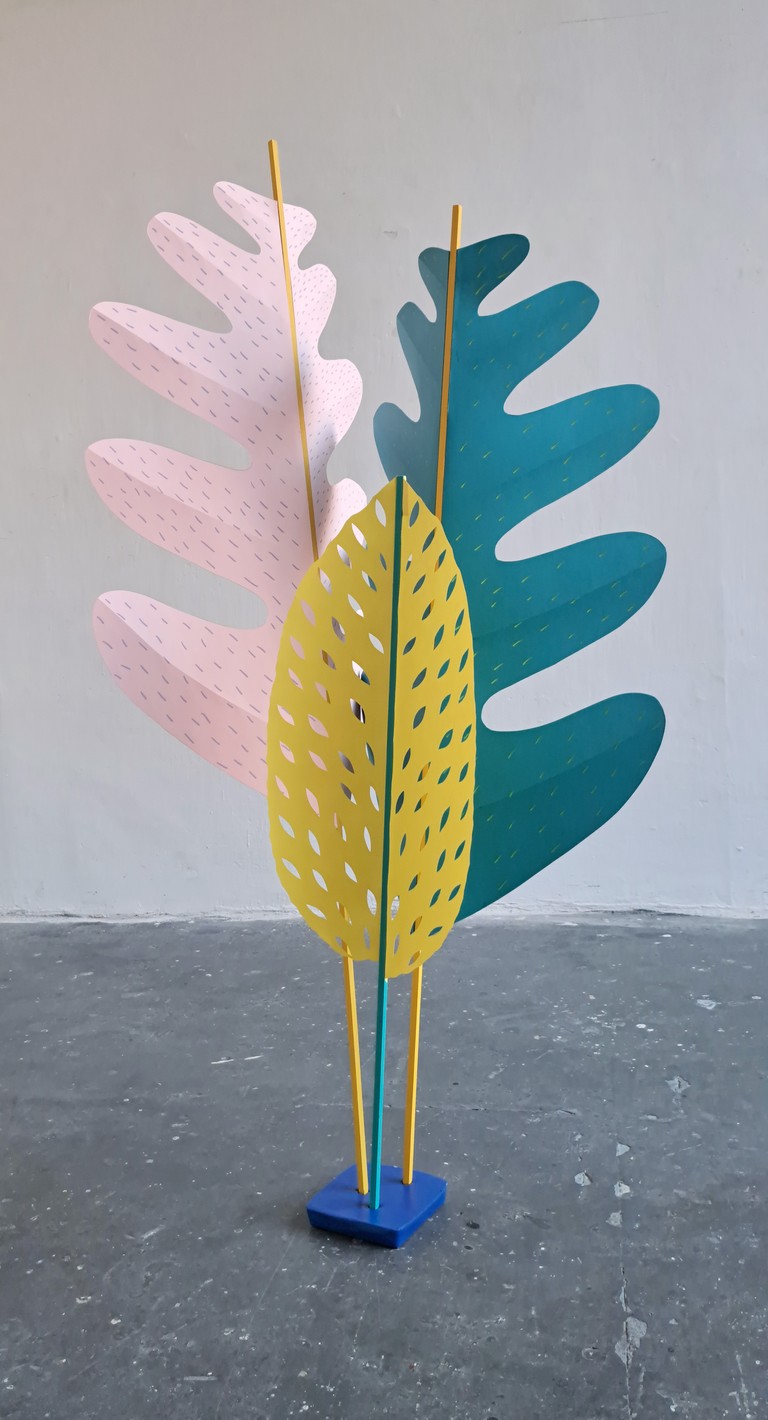 Hight Paper sculpture. Bright colors. Look like tropicals plants