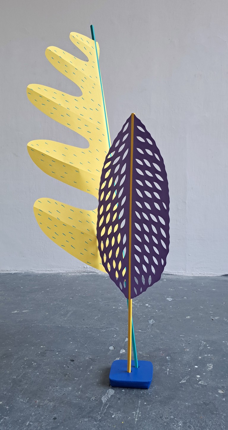 Hight Paper sculpture. Bright colors. Look like tropicals plants