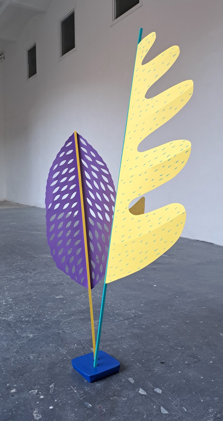 Hight Paper sculpture. Bright colors. Look like tropicals plants