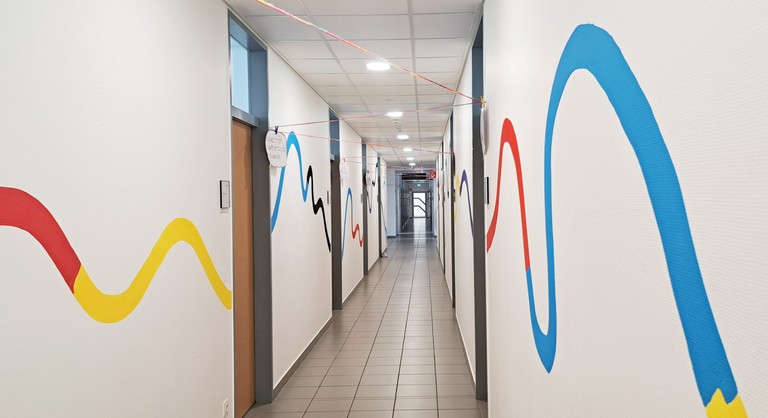 Painting in hallway 