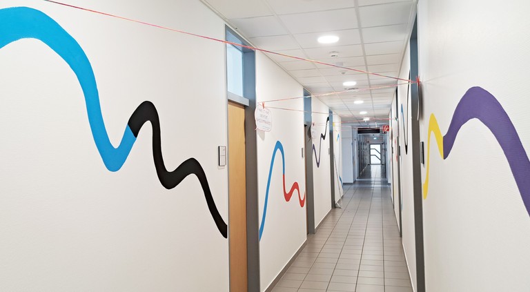 Painting in hallway 