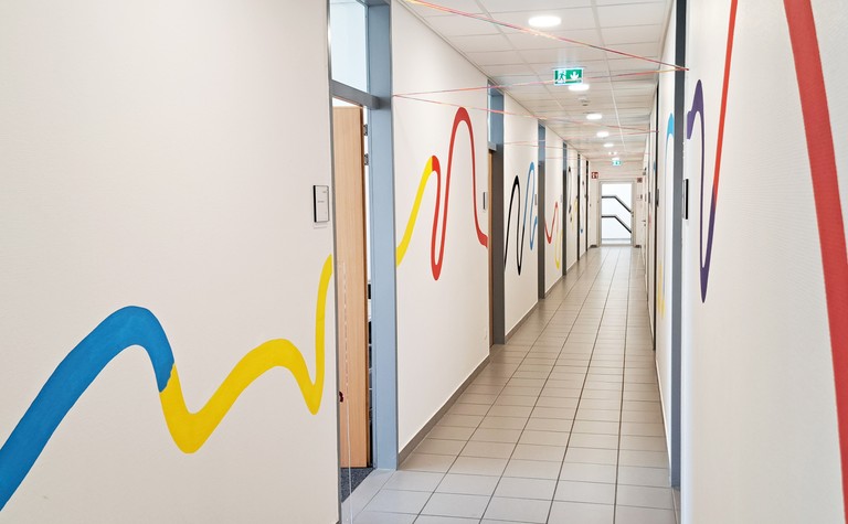 Painting in hallway 
