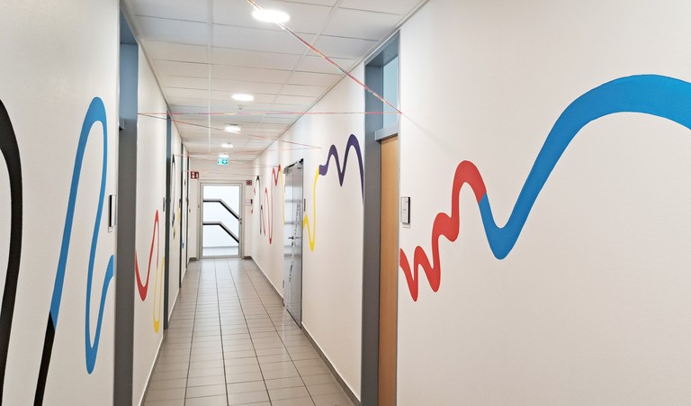 Painting in hallway 