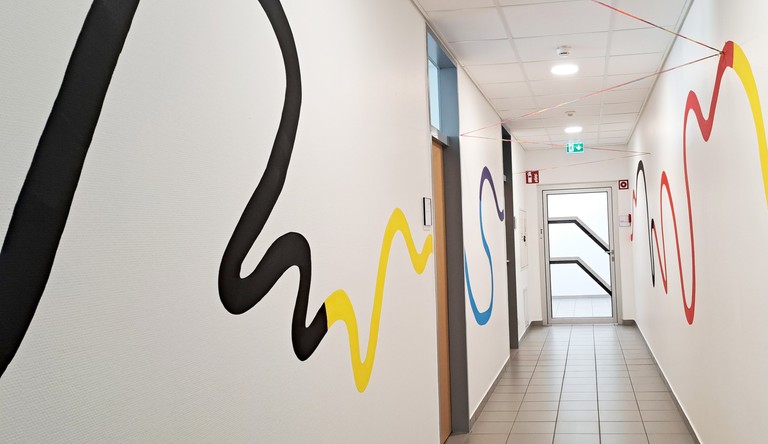 Painting in hallway 